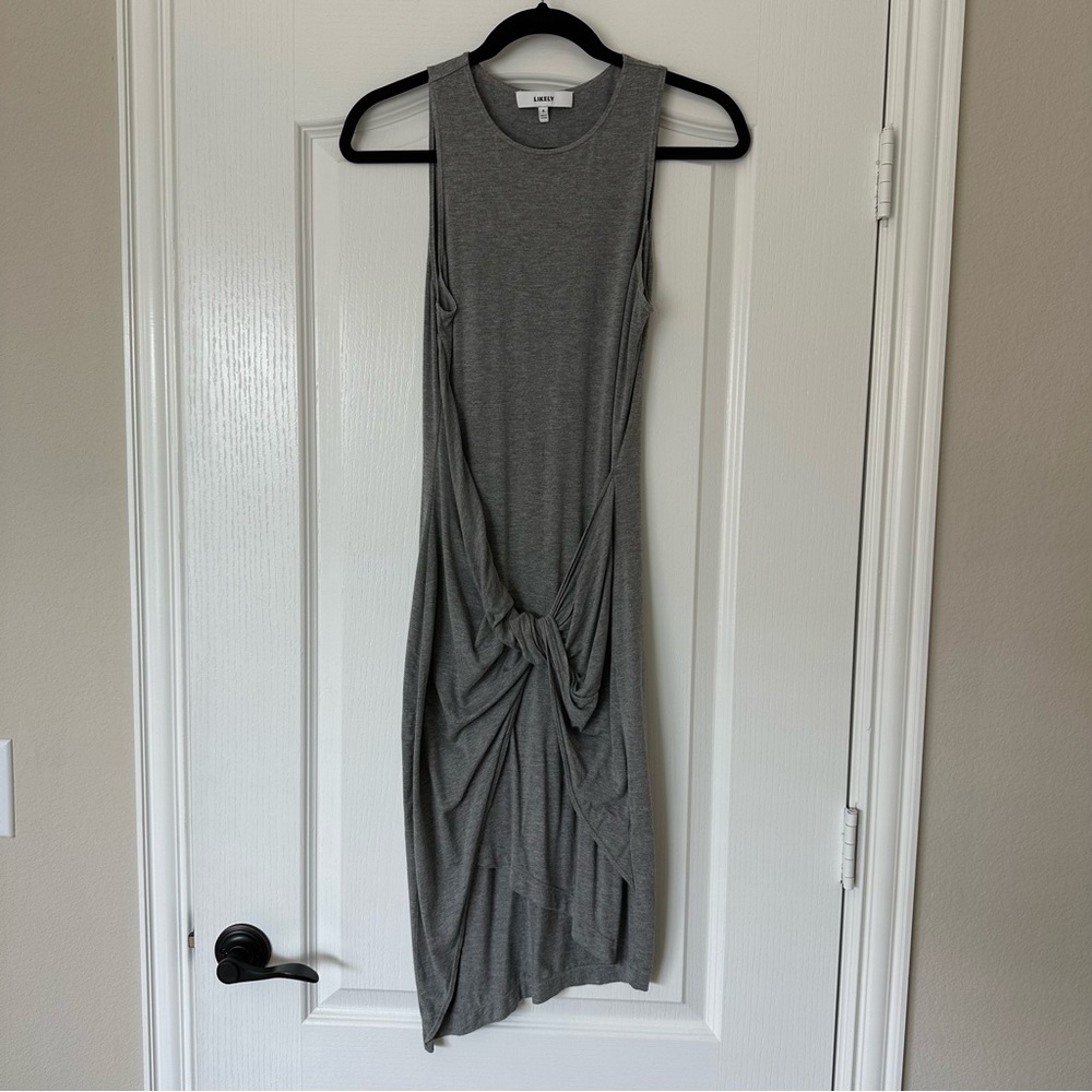 Likely Gray Front Wrap Dress